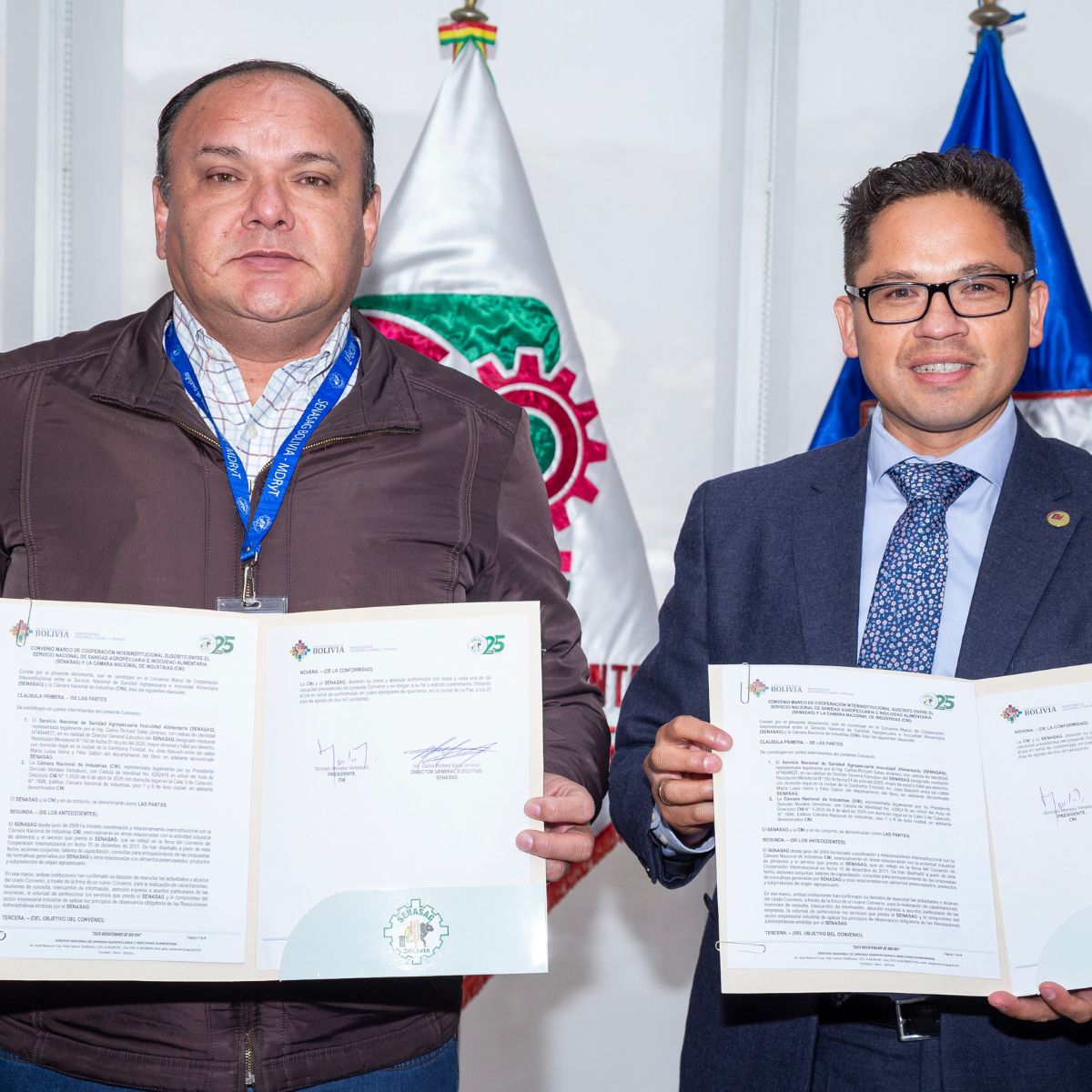 LA CNI Y EL SENASAG FIRMAN CONVENIO  PARA LA MEJORA CONTINUA DE LOS PROCESOS