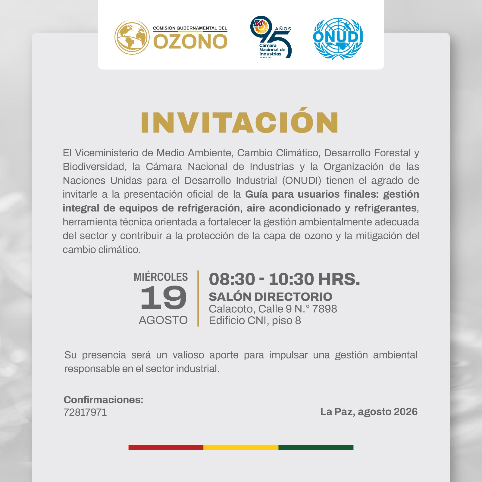 PRESENTACIÓN DE GUÍA PARA USUARIOS FINALES SOBRE REFRIGERACIÓN, AIRE ACONDICIONADO Y REFRIGERANTES
